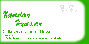 nandor hanser business card
